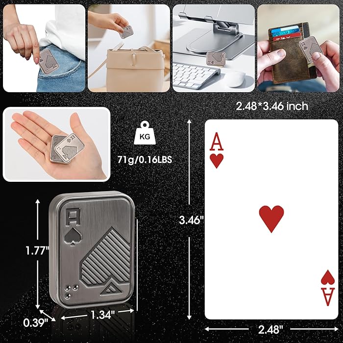 Magnetic Metal Fidget Toys Poker Push Card Slider Stress Relief Toys