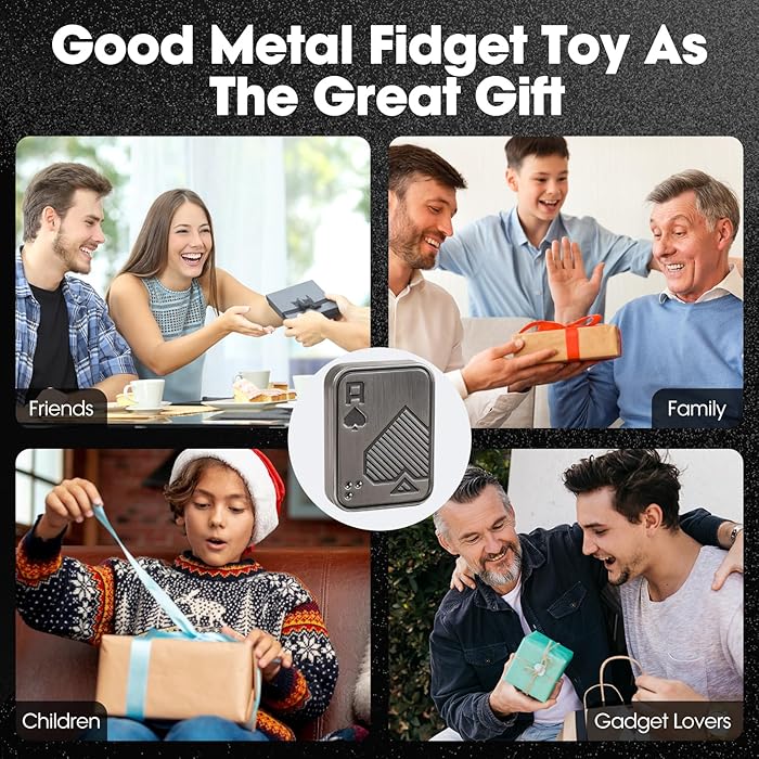 Magnetic Metal Fidget Toys Poker Push Card Slider Stress Relief Toys