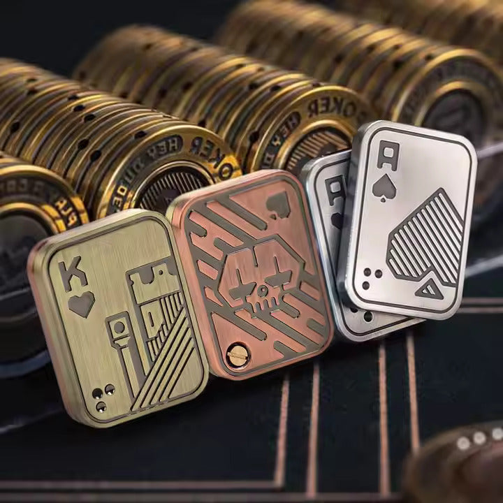 Magnetic Metal Fidget Toys Poker Push Card Slider Stress Relief Toys