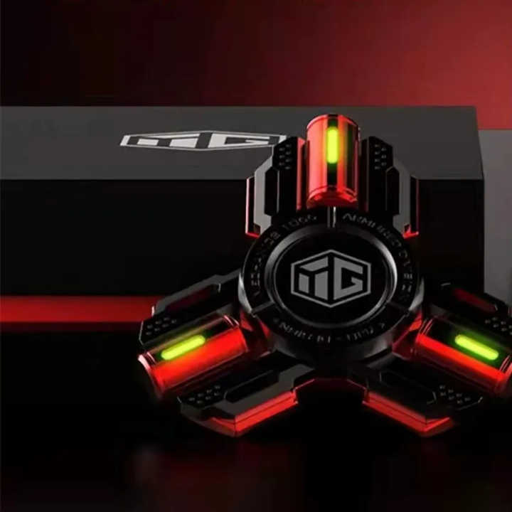 YIJOO Armored Division Luminous Fingertip Spinning Top EDC Sensory Toys Metal Mute Fidget Spinner Noctilucent Fidget Toys