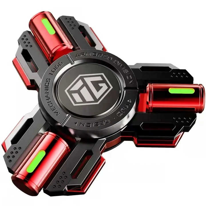 YIJOO Armored Division Luminous Fingertip Spinning Top EDC Sensory Toys Metal Mute Fidget Spinner Noctilucent Fidget Toys