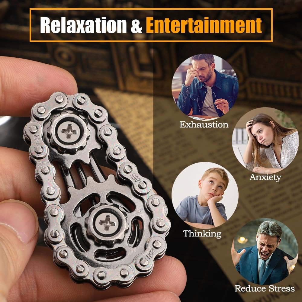 Stainless Steel Sprockets Flywheel Fingertip Gyro Sprockets Chains EDC Metal Toy Gear Gyros Dropship Sproket Roadbike Spinner