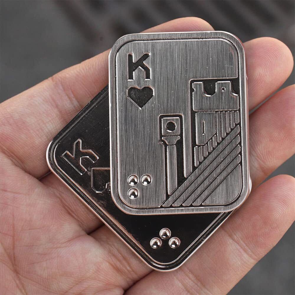Magnetic Metal Fidget Toys Poker Push Card Slider Stress Relief Toys ...