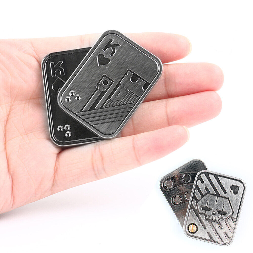 Magnetic Metal Fidget Toys Poker Push Card Slider Stress Relief Toys