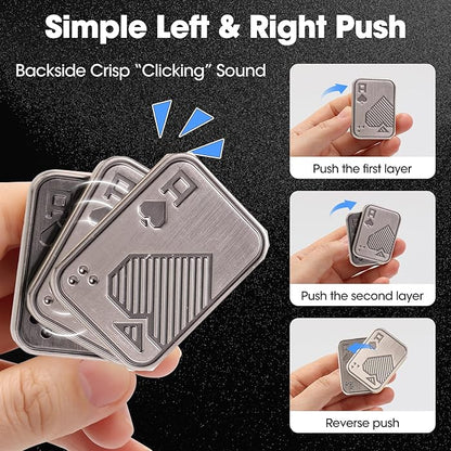 Magnetic Metal Fidget Toys Poker Push Card Slider Stress Relief Toys