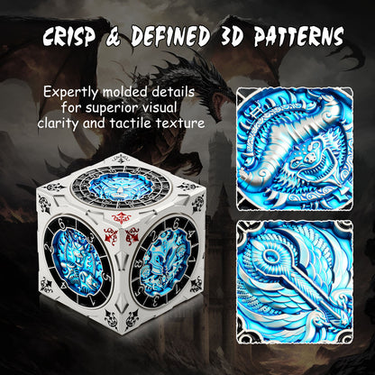 Hexagonal Push Spinner Dice Cube – Chimera & Mind Flayer DND Collector’s Set