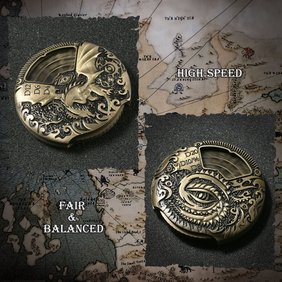 7-in-1 Zinc Alloy DND Dice Spinner – High-Speed Customizable RPG Metal Dice Set