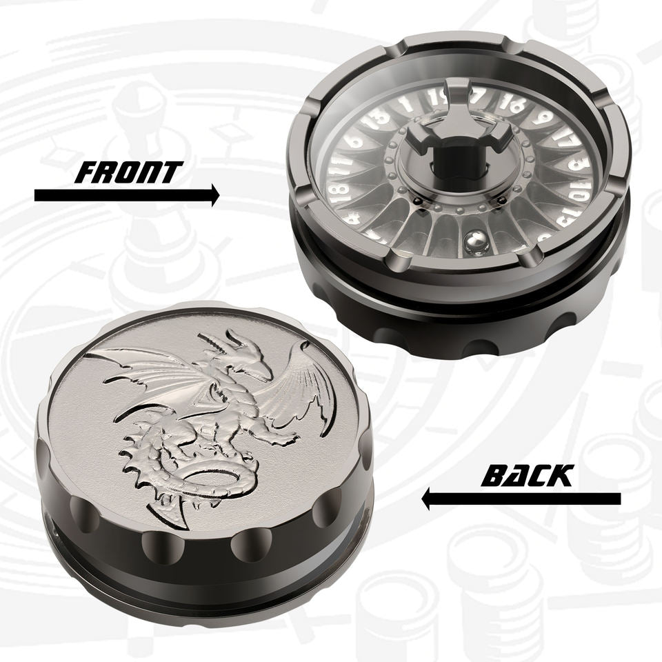 Vintage D20 Metal Dice Fidget Spinner – Dragon-Themed Roulette Wheel Gyro for RPG Fans & Stress Relief