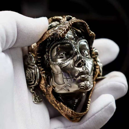 Tiebro Metal Mechanical Skull Fidget Spinner | Magnetic Spinner for Stress Relief