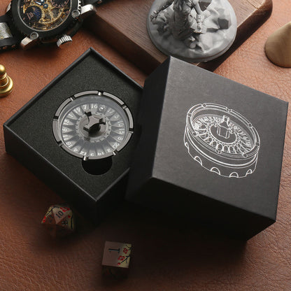Vintage D20 Metal Dice Fidget Spinner – Dragon-Themed Roulette Wheel Gyro for RPG Fans & Stress Relief