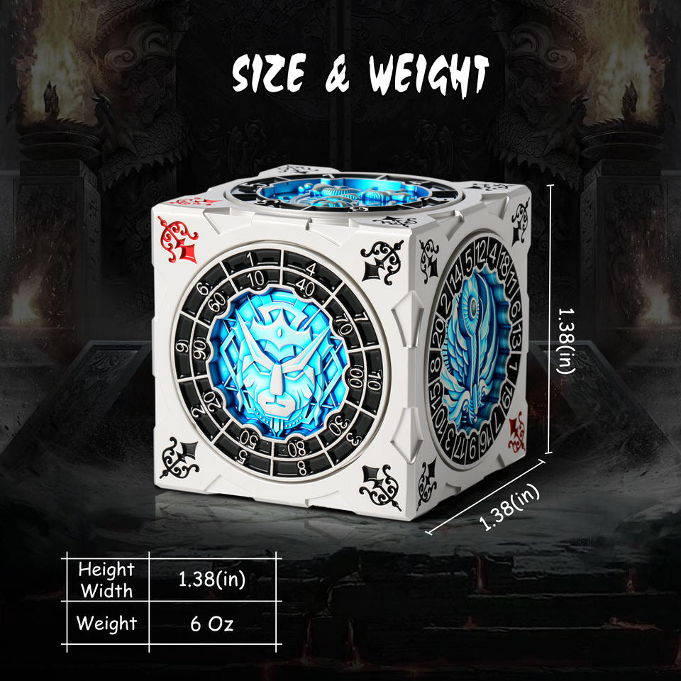 Hexagonal Push Spinner Dice Cube – Chimera & Mind Flayer DND Collector’s Set