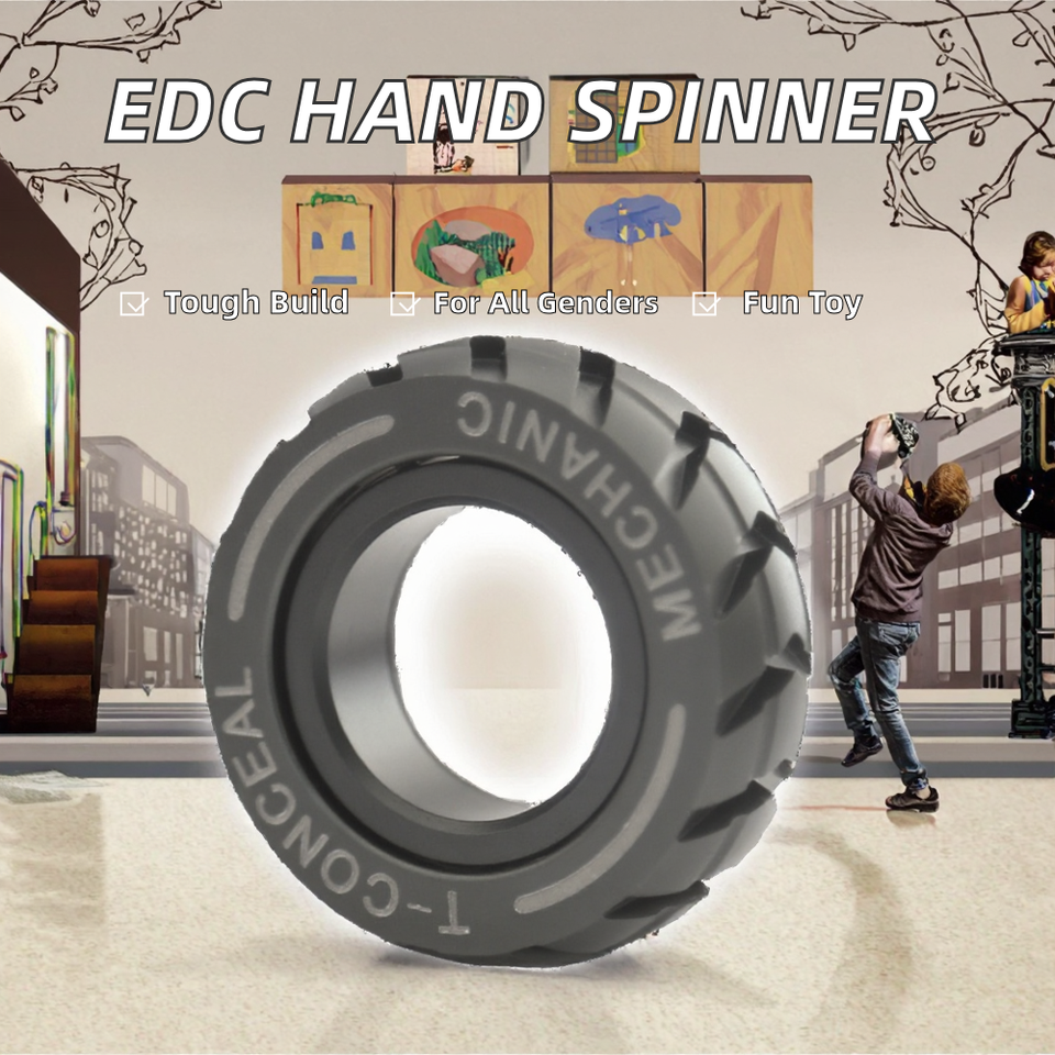 Custom Cross-Border Fidget Spinner | Metal Ring & Silicone Fingertip Gyro